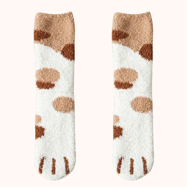 Meias pelúcia masculinas feminino unissex estampado animal marrom bege bege claras